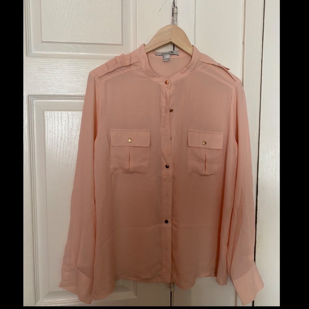 Chiffon button-down blouse